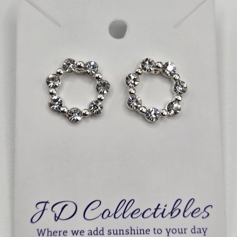Swarovski Elements Crystal Circle Earrings Made w Swarovski Crystals